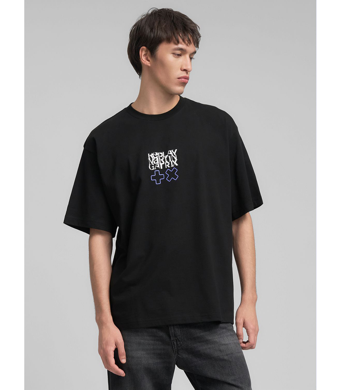 オーバーフィット REPLAY X MARTIN GARRIX ロゴ&レタリング Tシャツ 詳細画像 ブラック 3